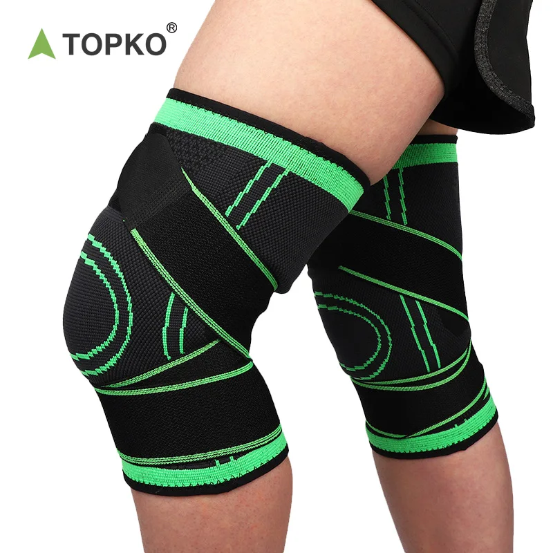 TOPKO Fitness High Quality Knitted Nylon Sports Knee Pad Knee Support Knee Brace