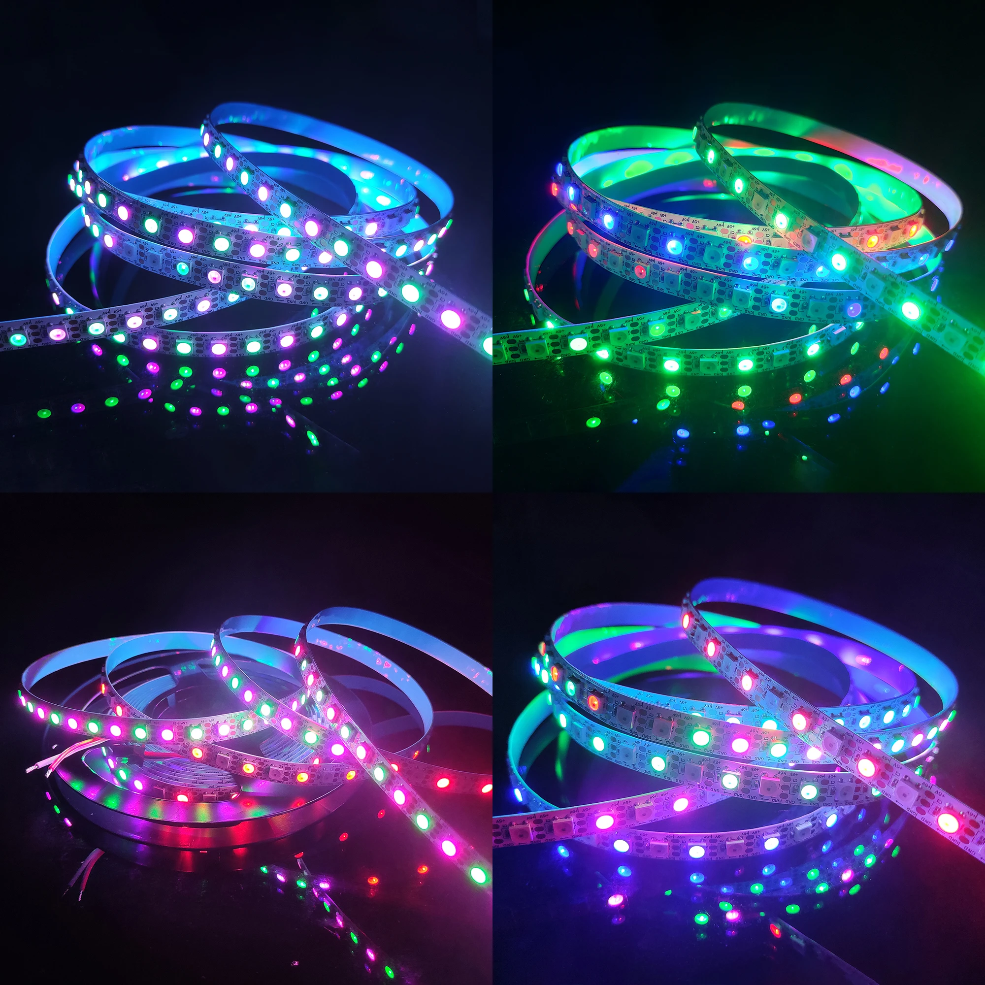 Dream Color Roll 24v 12v 5v 60 120 144 led/m Smd 5050 Rgbic Rgbw IC Sk6812 WS2812B Individually Addressable Rgb Led Strip Light