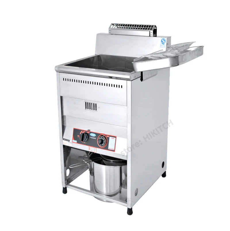 Floortype gas deep fryer 18CJB single 1 tank big capacity 18 liters thermostat LPG frying cooking machine for commercial shop