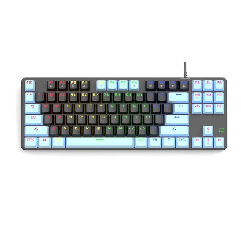 Custom Multi-color 87 Keycaps Mechanical Switch RGB Mechanical Gaming Keyboard for Gamer