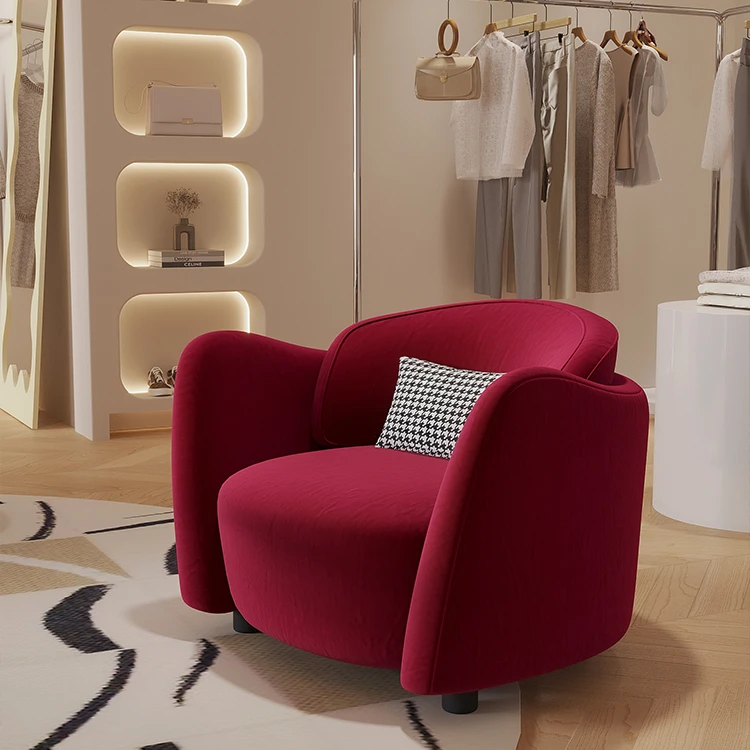 single sofa Nordic designer creative personality sofa network celebrity small apartment wave lounge area reception sofa