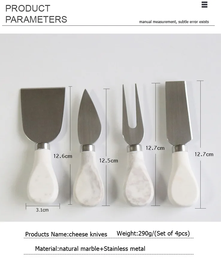 Cheapest White Ceramic Handle Knife And Fork Four Piece Set Stainless Steel Cheese Knife Kitchenware Set