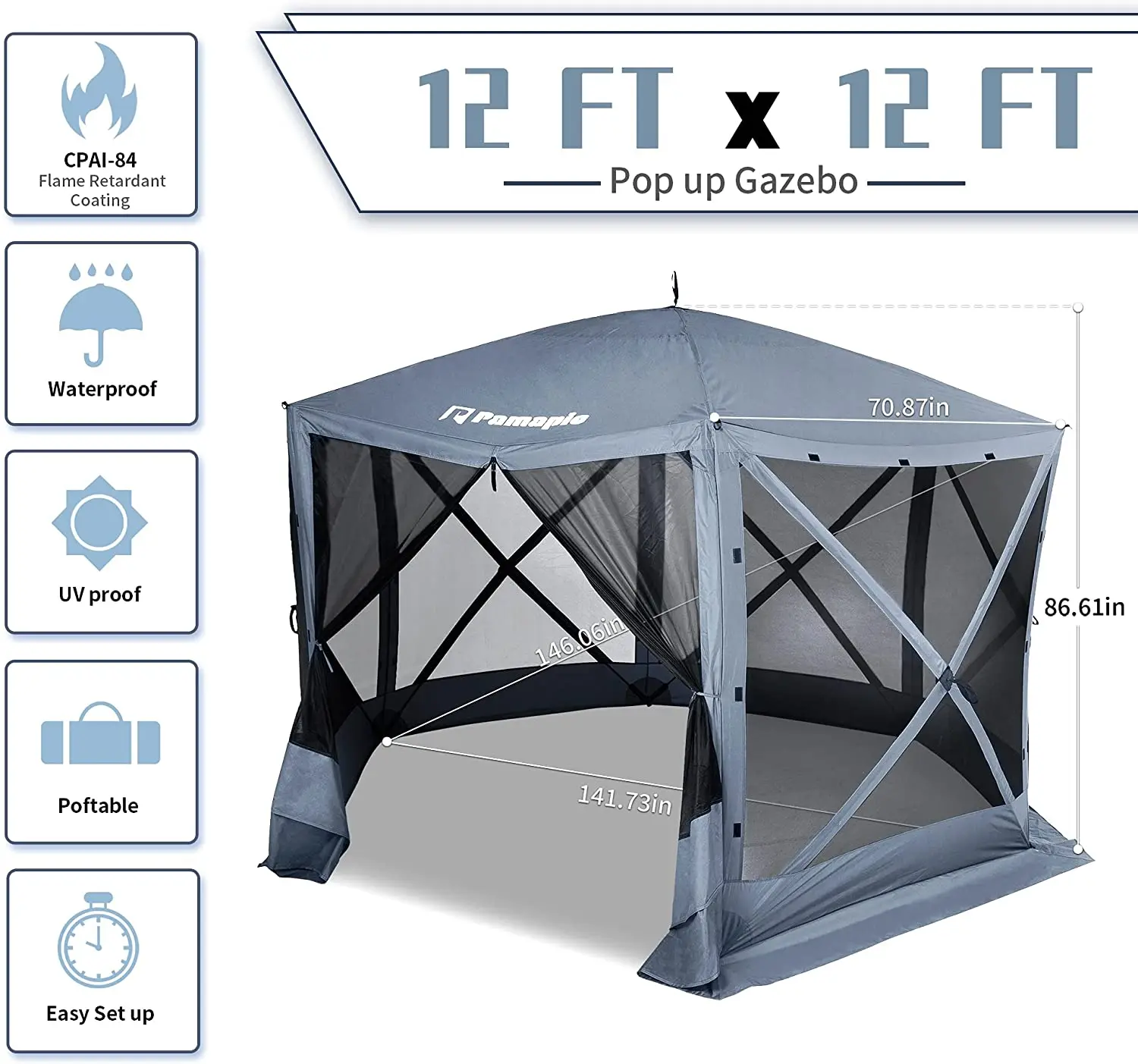 HUB Quick Set Up Tent Escape Portable Pop up outdoor Camping screen Gazebo