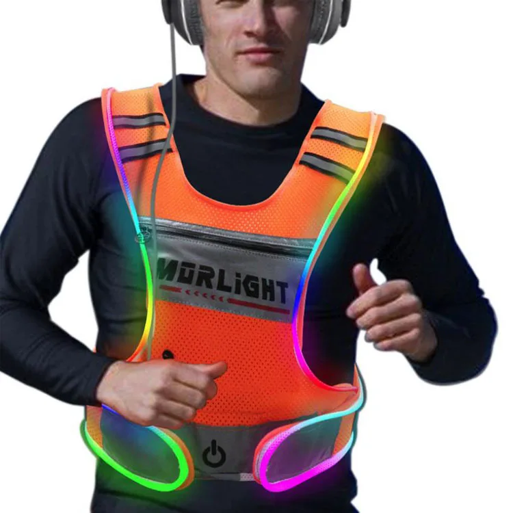 Led Safety Running Lights For Runners Hi Vis S Life Jackets Adults Hoodie High Visibility Vest