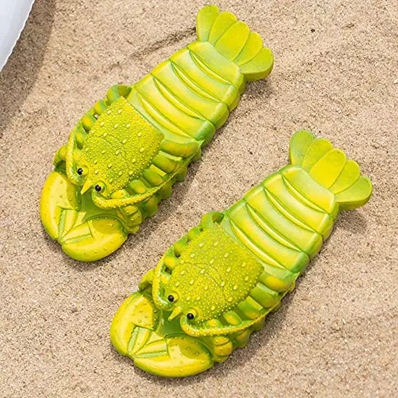 2023 Funny Lobster Slippers Men Casual Slides Animal Fishing Flops