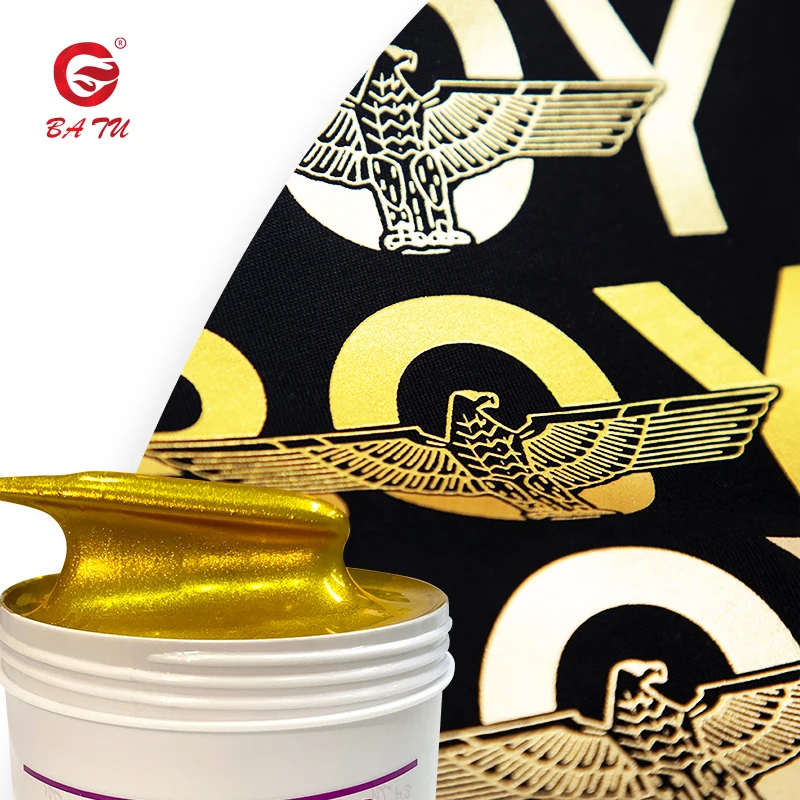 Water Base Gold Ink for Screen Printing Cloth Stamp & Apparel Decoration