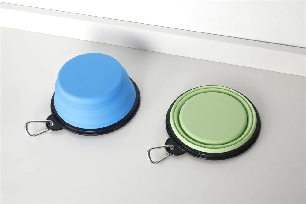 Portable Silicone Pet Bowl Slow Feeder Collapsible Dog Bowl white non slip folding dog bowl