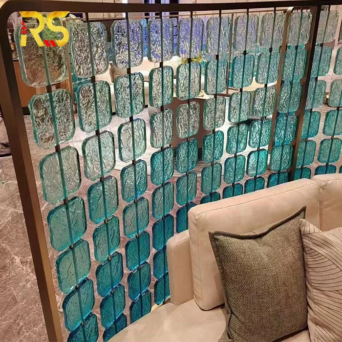Decorative glass office partition separating screens manufacturing room divider partition wall divider