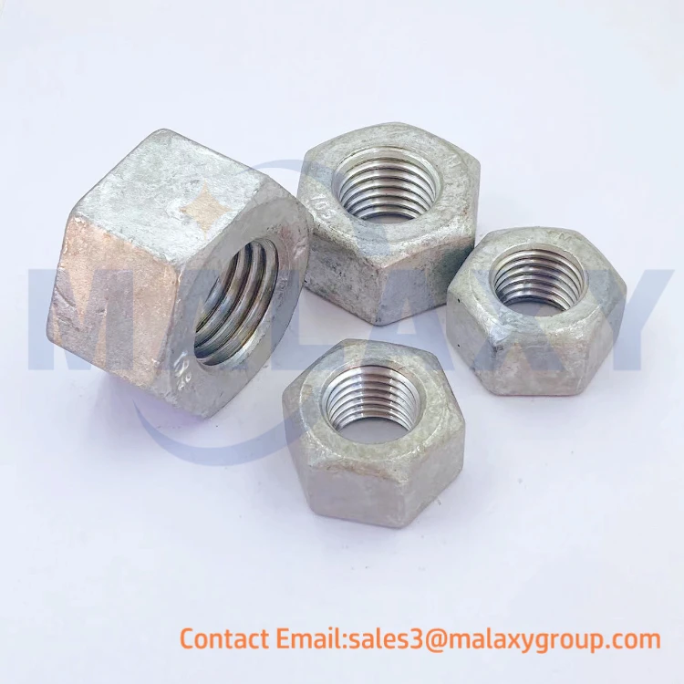 MALAXY  HDG ASTM A563M 10S/ A563 2H DH SUS 304/CARBON steel HEAVY HEX NUTS High Strength Factory Price