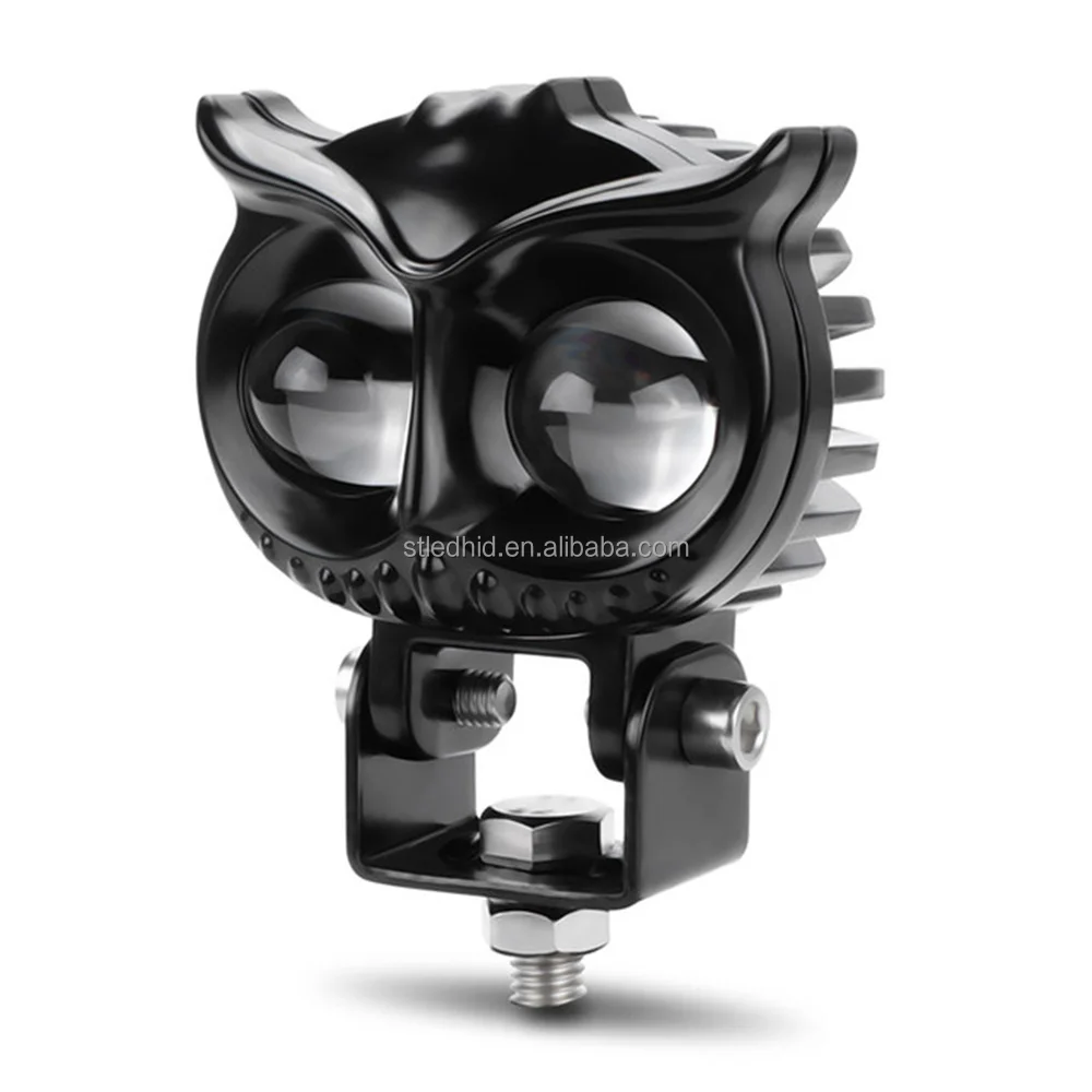 Мотоцикл Сова ксеноновые фары свет 2,5 дюймов 30 Вт цвет: желтый и белый двойной светодиодный фонарь mini LED дальнего света для уличного велосипеда автомобиля ATV