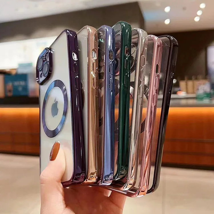 Wholesale Factory Price Screen Shield with Magnetic Wireless Charger Transparent Back Shell for iPhone 12 13 14 Magsafe Case