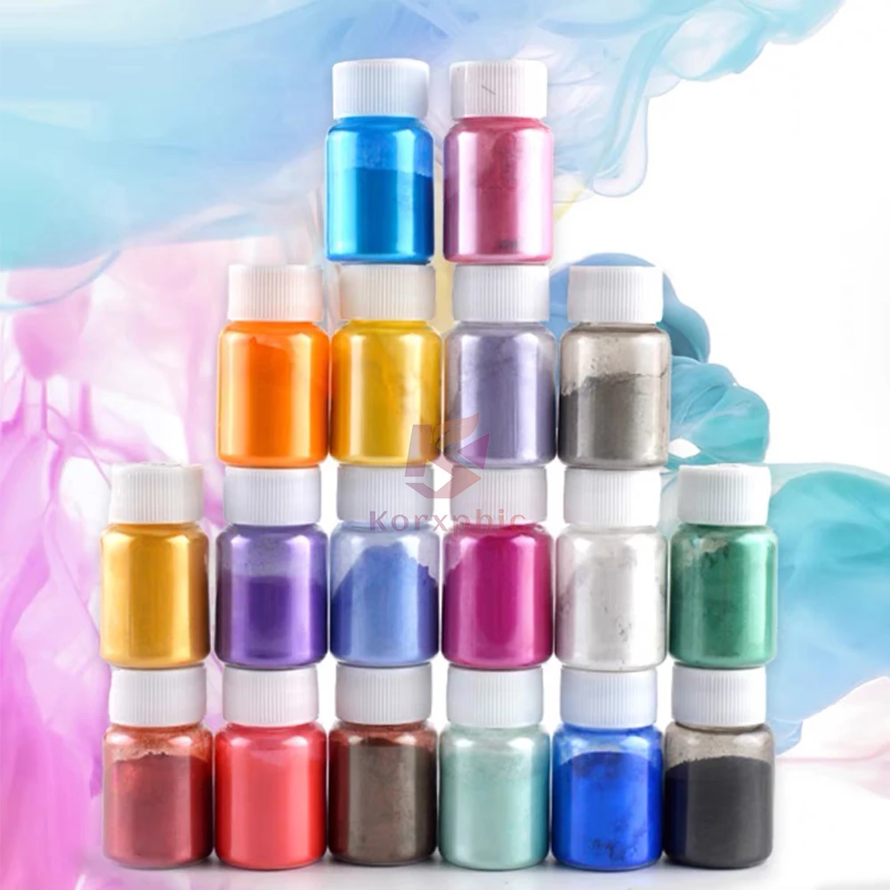 Wholesale 24 colors Cosmetic Black Soap Nail Epoxy Resin Pigment Mica Powder