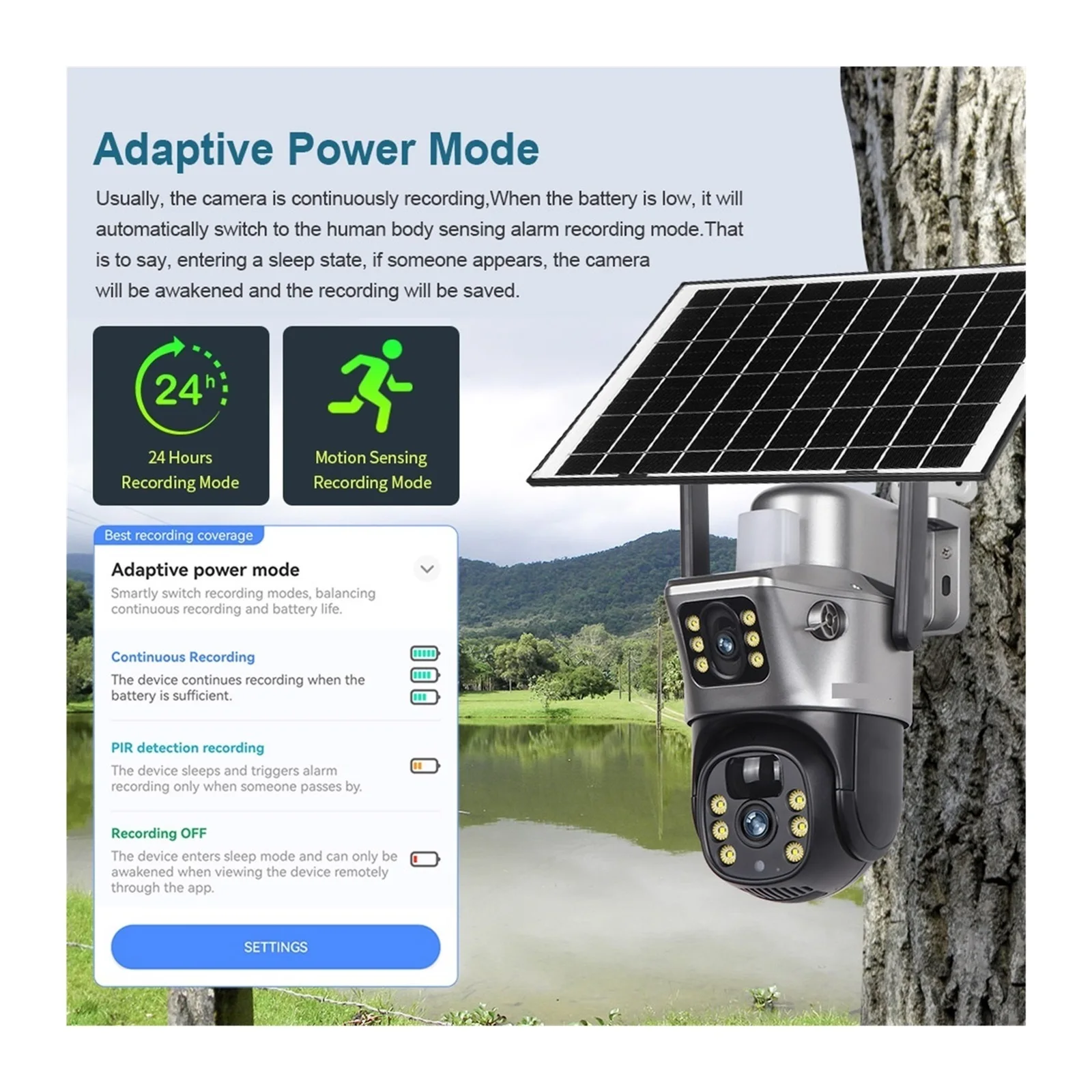 Senhuo 4K 8 Million WiFi Solar Dual Lens Dual Screen Battery CCTV Motion Detection Body Automatic Tracking Surveillance Camera