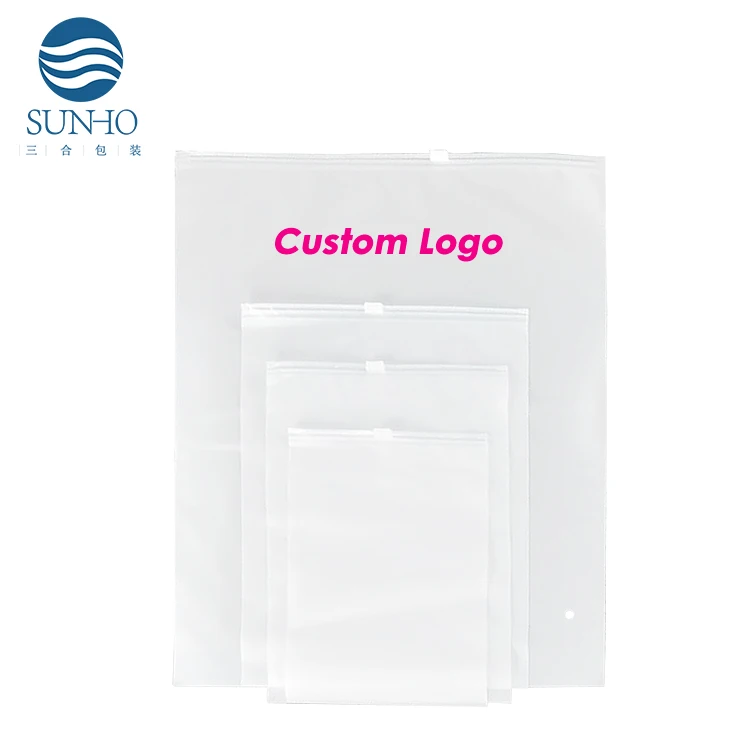 Biodegradable Frosted Zip Lock Slider Plastic Packaging Black PE Zipper Bags With Custom Printed Logo