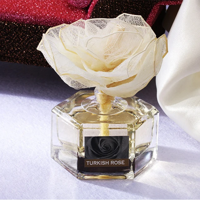European popular color rose dried flower natural essential oil fragrant glass bottle reed diffuser