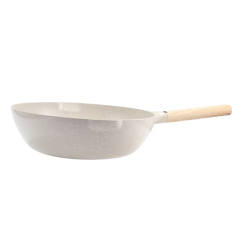 Chinese Supplier Professional Manufacture Wooden Handle Wok Wokpan