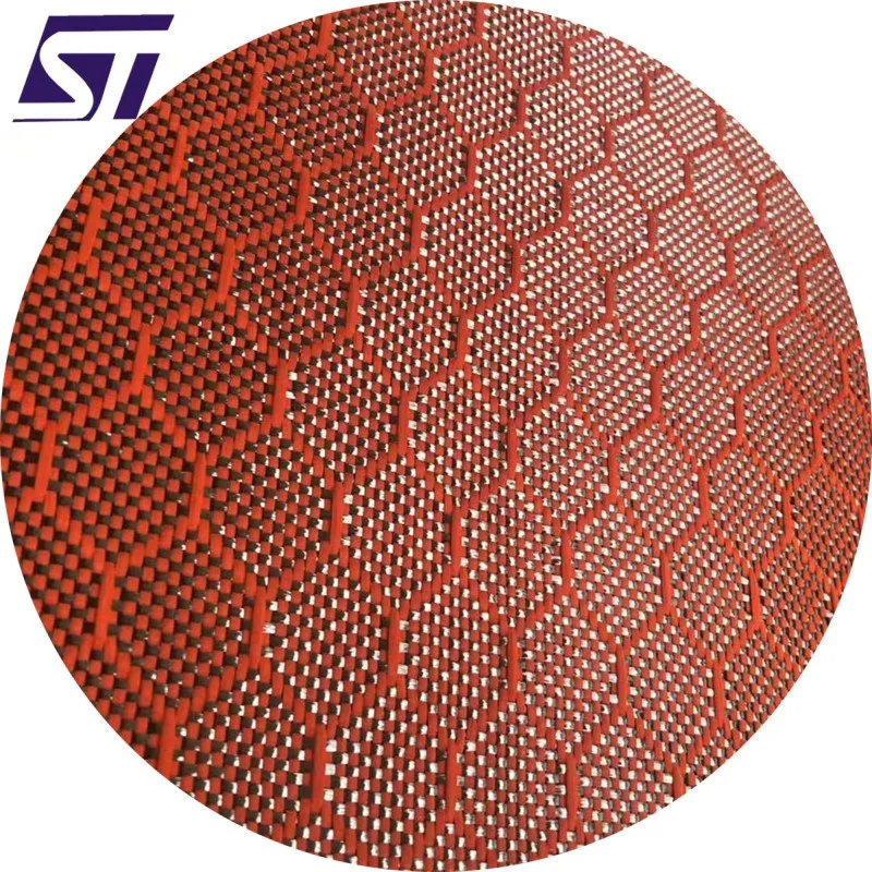 Orange Hexagon Carbonfabric , Aramid carbon cloth, Honeycomb  fabric