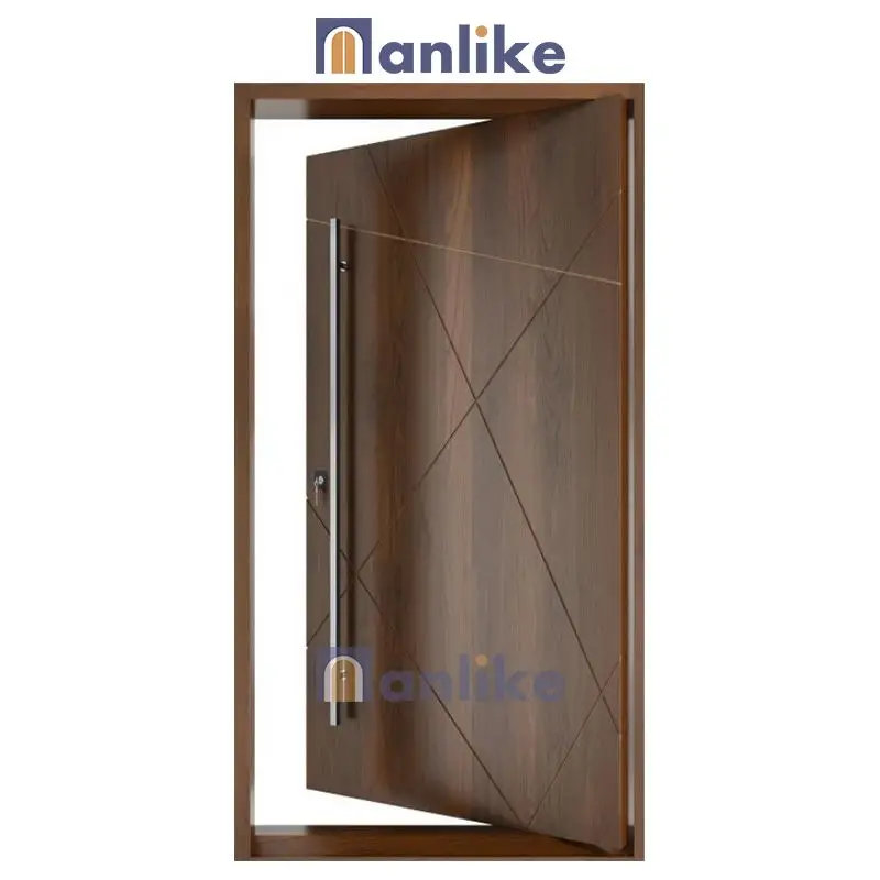 Anlike China Entry Exterior Double 36x80 Timber Wooden Modern Front Metal Black Custom Door With Side Panel