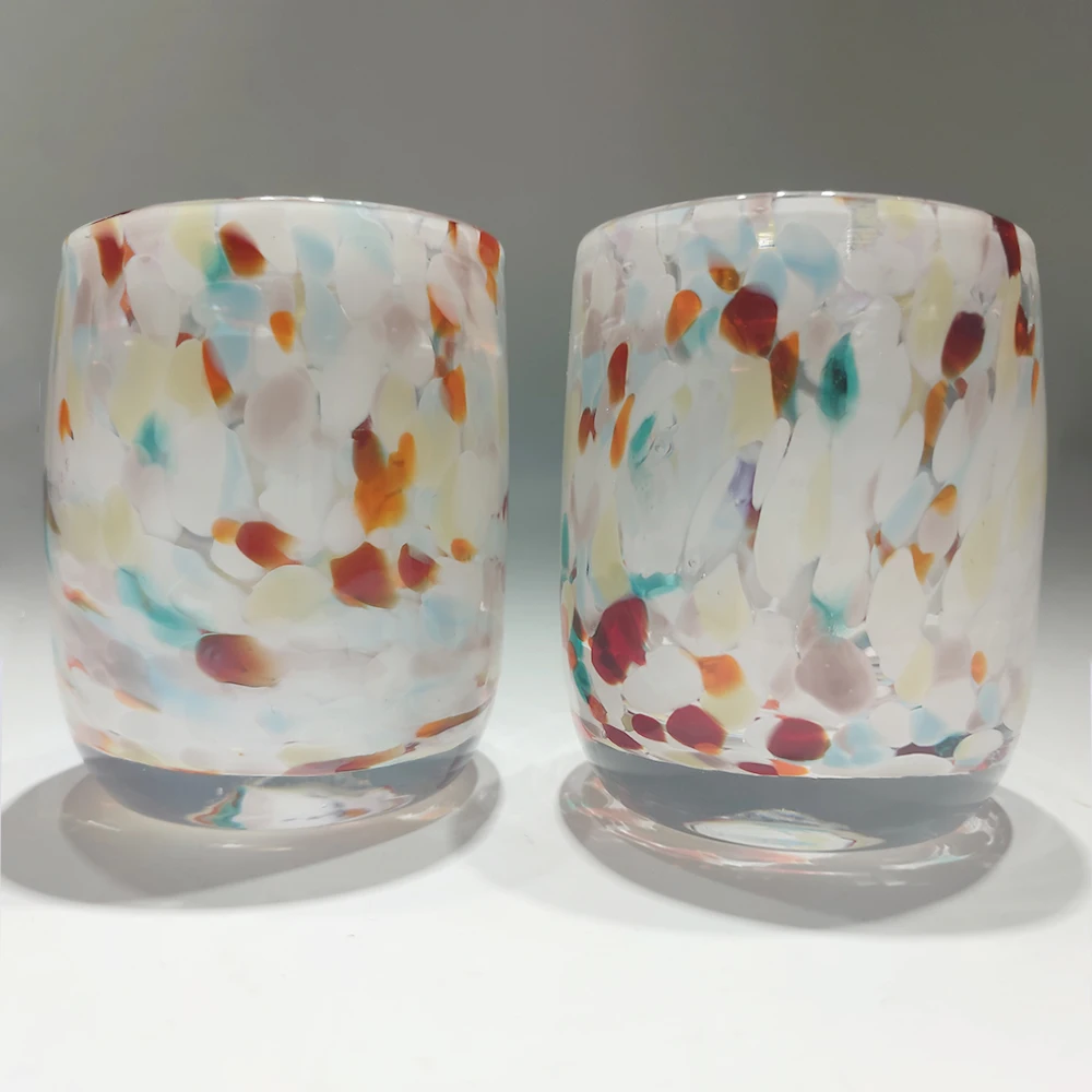 Solid Color Water Glass Cup Double Old Fashioned Drinking Tumbler Colored Whisky Glasses