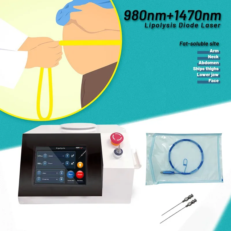 Best Quality Endolaser Diodo 980 Nm 1470 liposuction Diode Laser 980 1470 Nm For lipolysis 1470 Diode Laser fat reduction