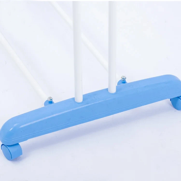 Heavy-Duty Portable PVC and Aluminium Clothing Organizer Modern Standing Foldable Dry Rack with Wheels for Laundry Use
