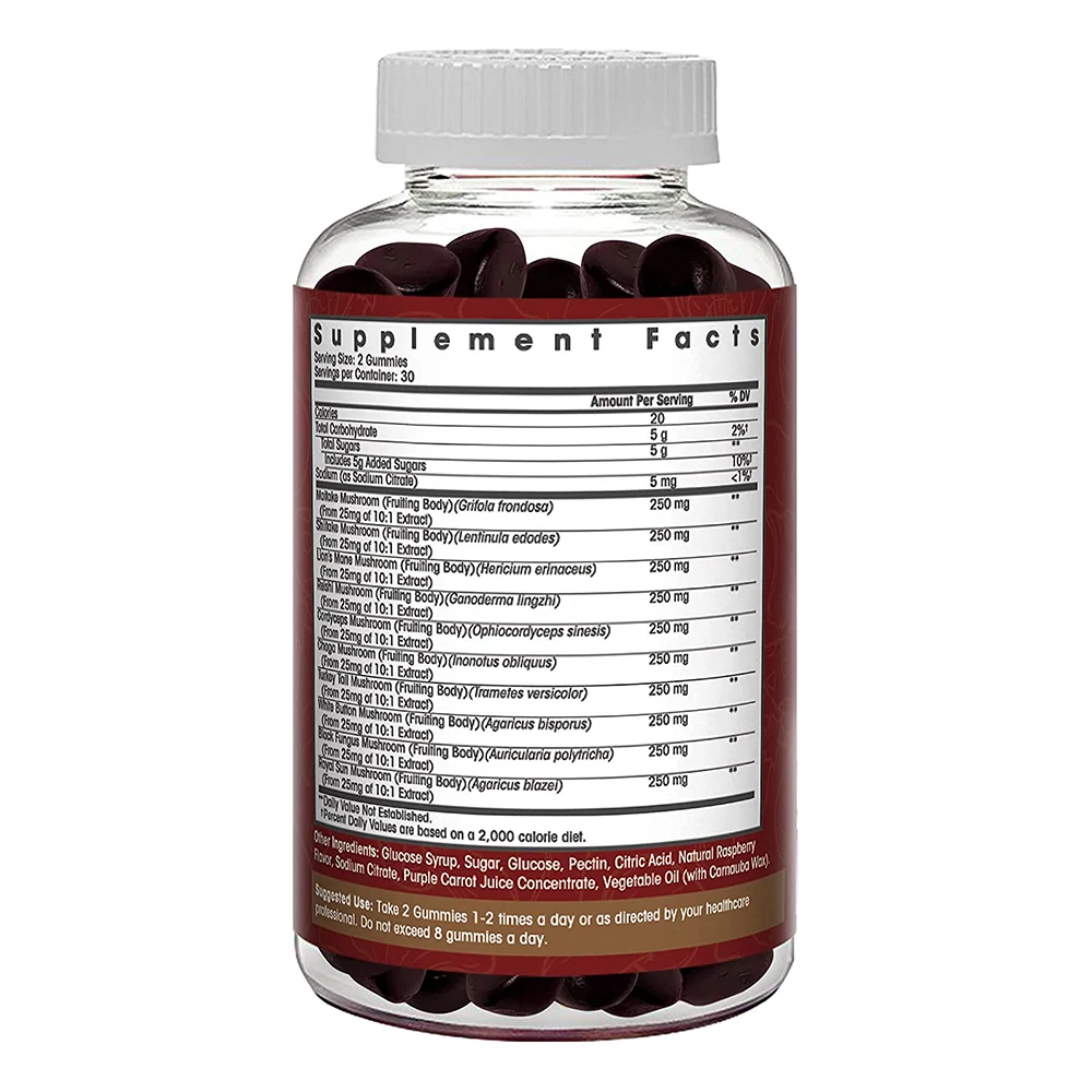 Mushroom Complex Gummies Vegan Nootropic Mushroom Supplement For Support Immune Brain System Healthcare Supplement