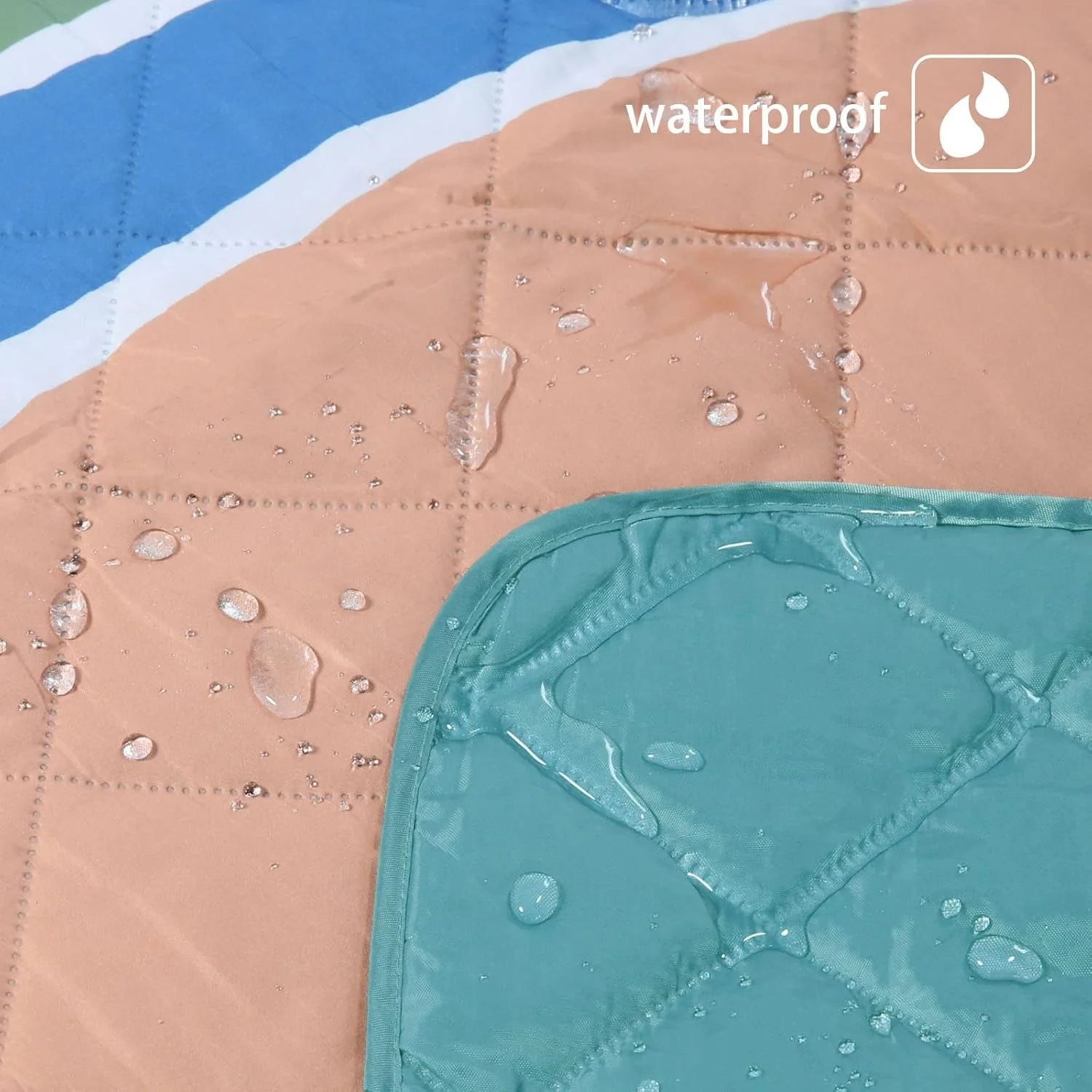 Best Selling Large Waterproof soft Portable Picnic Blanket with Carry Strap Foldable Inflatable Outdoor Beach Rug Mat