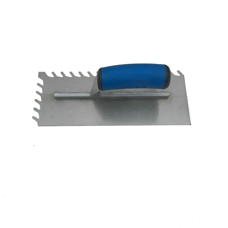 Plastering Tool Tile Trowel Carbon Steel Tile scraper  U-shape Notched Trowel with Soft Handle