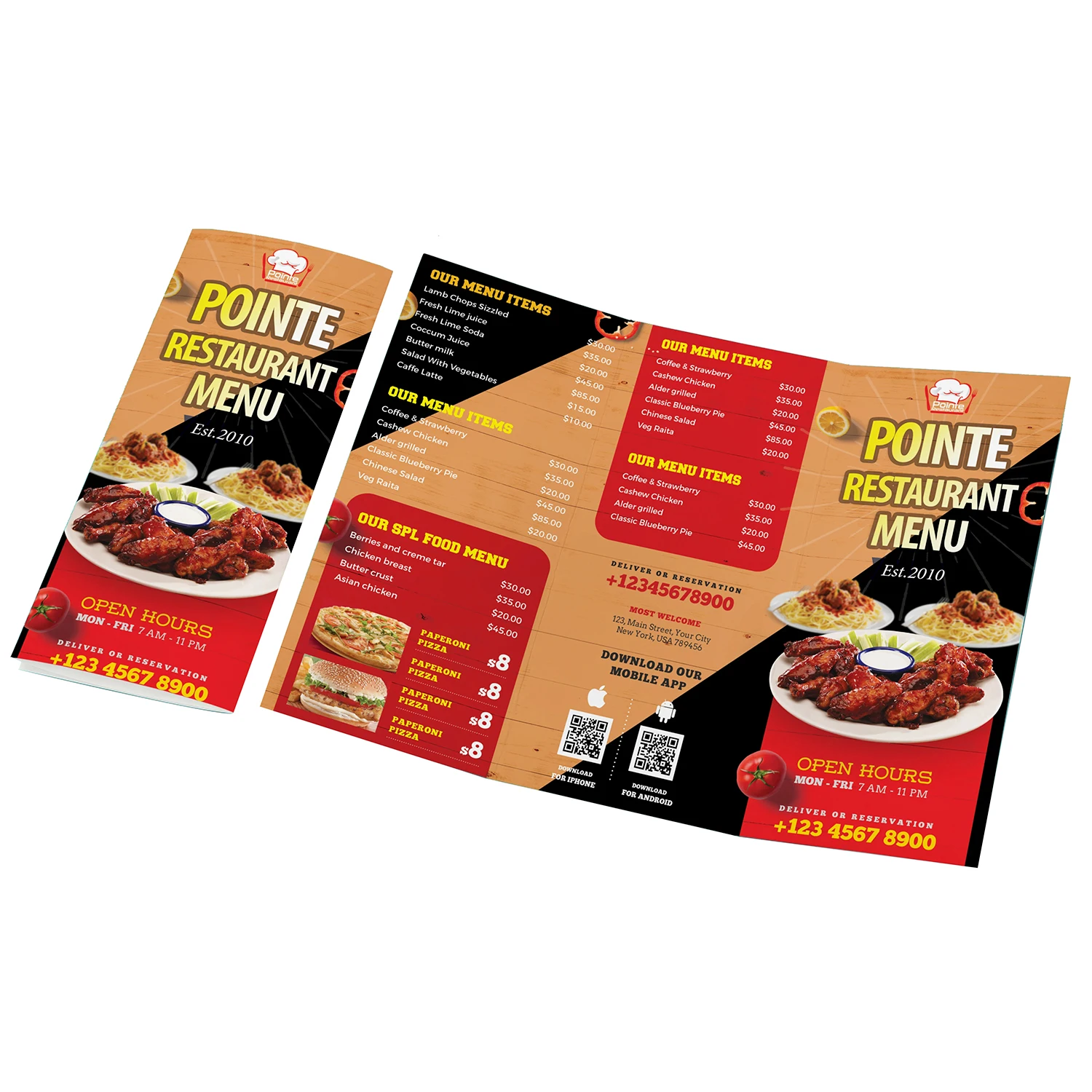 High quality custom trifold 2-sided brochure printing