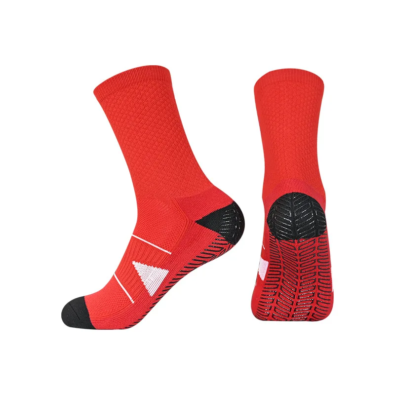 beige white magnetic polyester kids children non slip coating football grip socks for soccer athletic