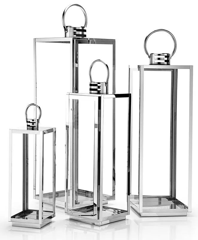 
 Наружный комнатный стеклянный Серебряный Большой подвесной портативный квадратный садовый Золотой металлический фонарь  