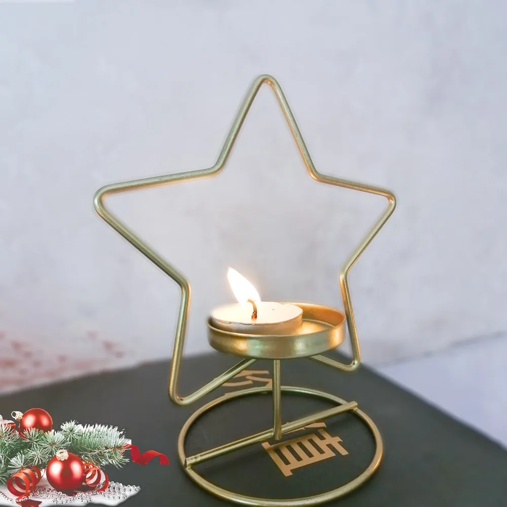 New productsChristmas Domestic ornaments crafts Golden Christmas tree XINGX wrought iron candlestick Metal candle jar