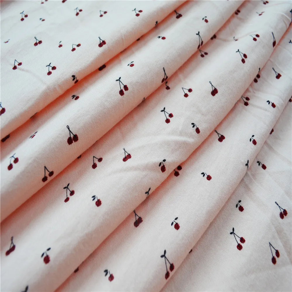 Трикотажная ткань из 100% хлопка с принтом вишни BCI