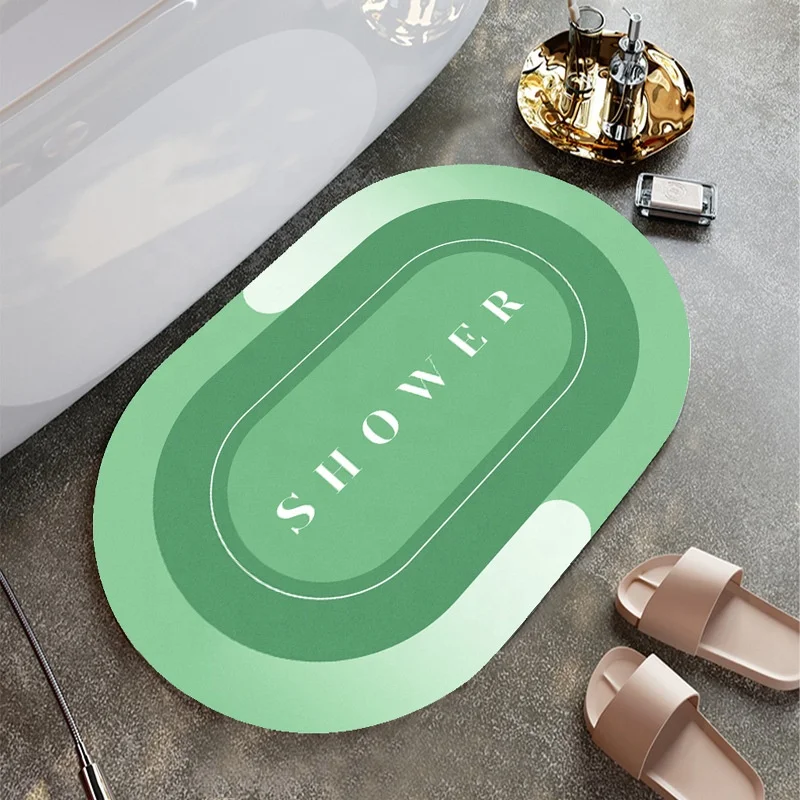 Super Absorbent Water Fast Dry Diatom Mud Flooring Rug Non-slip Carpet Bathroom Play Rubber Door Mat