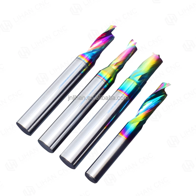 Single Flute Endmill High Precision Carbide Milling Cutter DLC Coating Solid Carbide Endmills Plastics For Aluminum