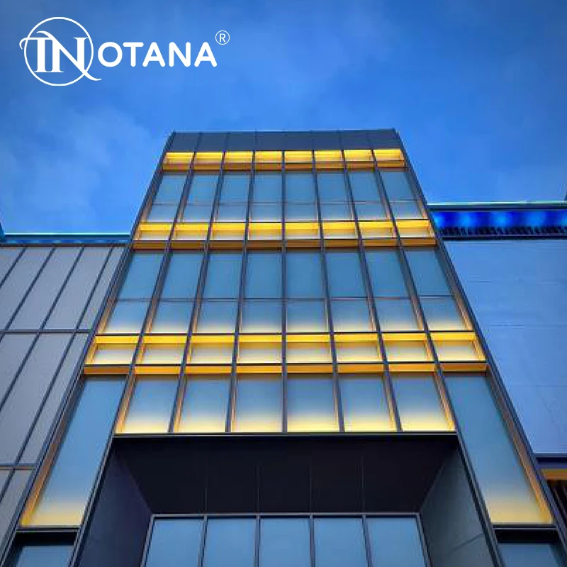 Aluminum Manufacturer Direct Sales Structure Firm Glass Curtain Wall Gray 65 Vertical Visible Horizontal Hidden Curtain Wall