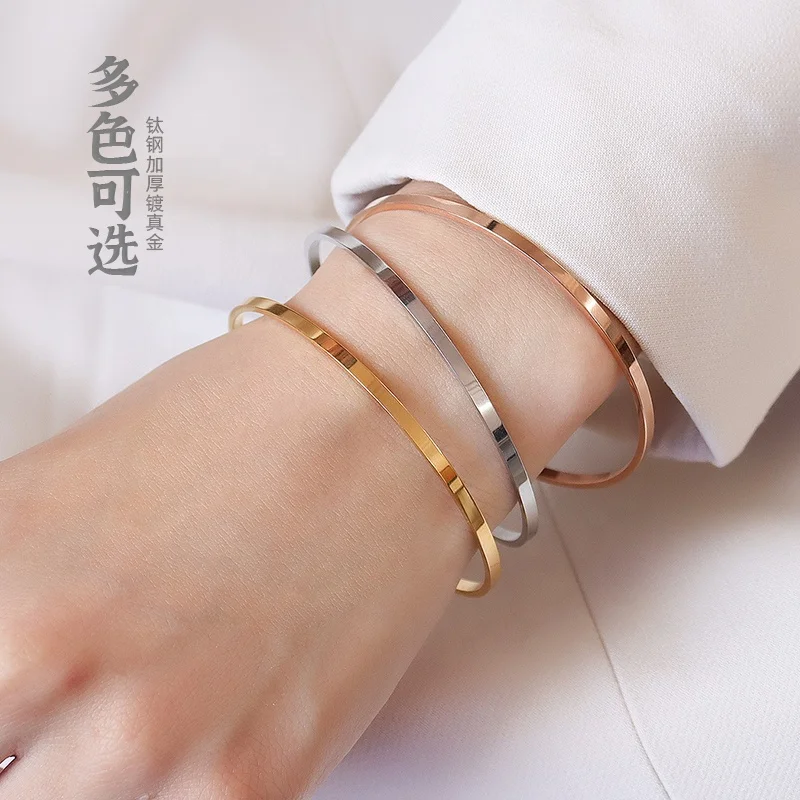 Wholesale Price Thin Tri Color Bracelet Bangle Stainless Gold-Plated Bangles