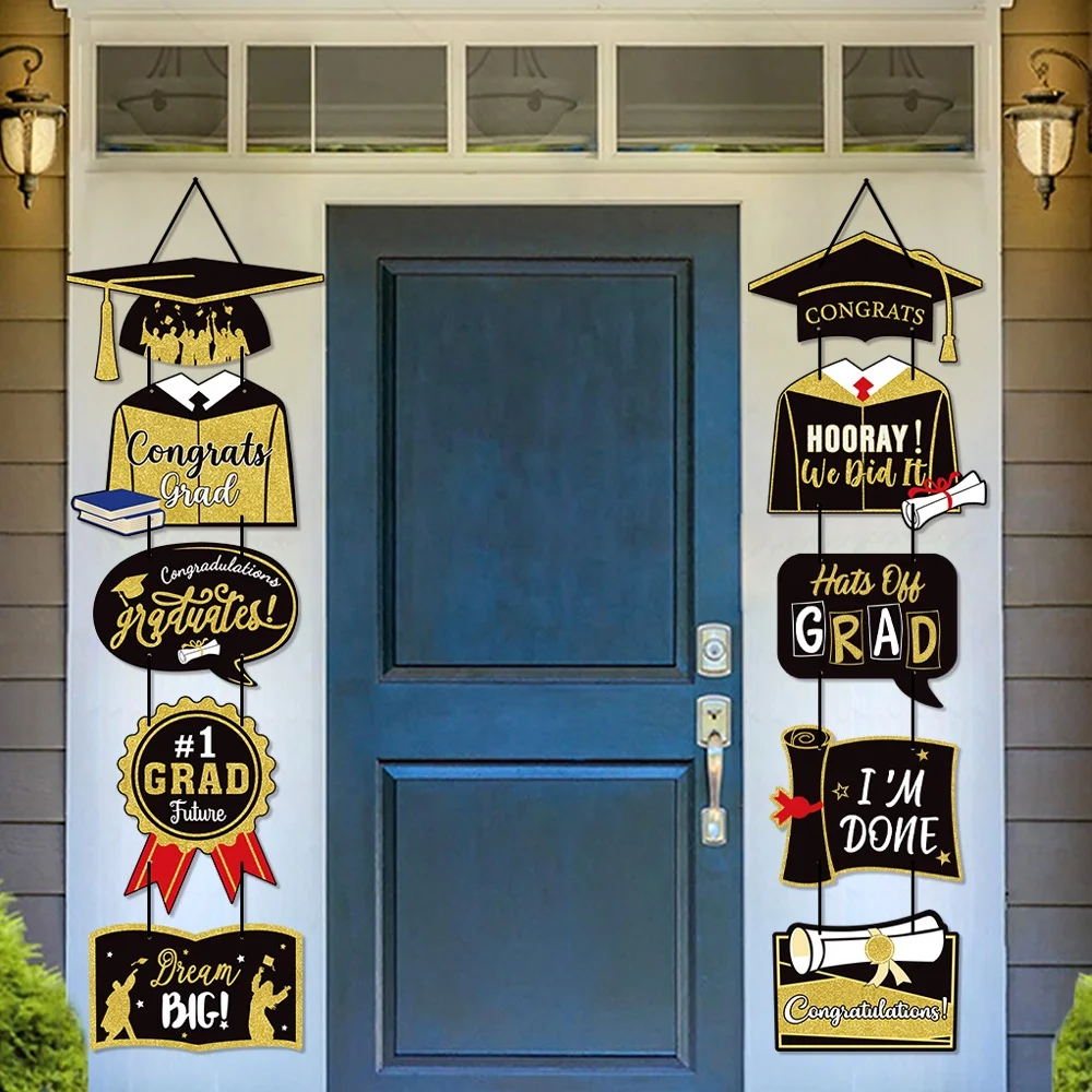 2025 Grad Festival Party Decoration Supplies Door Ornament Graduation Party Banner Curtain Door Hanging Flaps Porch Sign