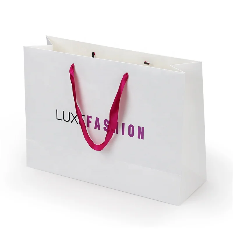 Wholesale Luxury Matte Black Gift Shopping Paper Bag with Logo for Shoes Custom Paper Gift Bag