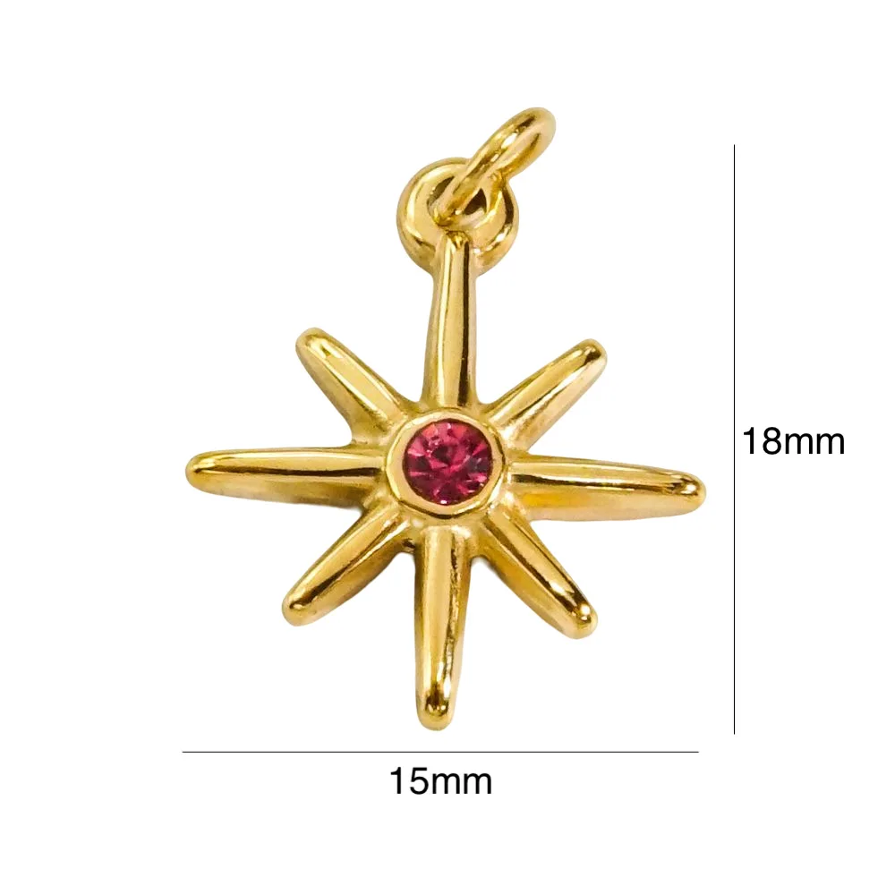 Stainless Steel Hexagram Star Charm Pendant Crystal Cubic Zirconia Star Diamond Charms For Jewelry Making