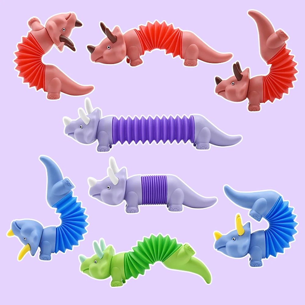 Creative Stretchable Spring Tube Variable Telescopic Decompression Toy DIY Plastic Animal Child Leisure Toys Desktop Ornaments