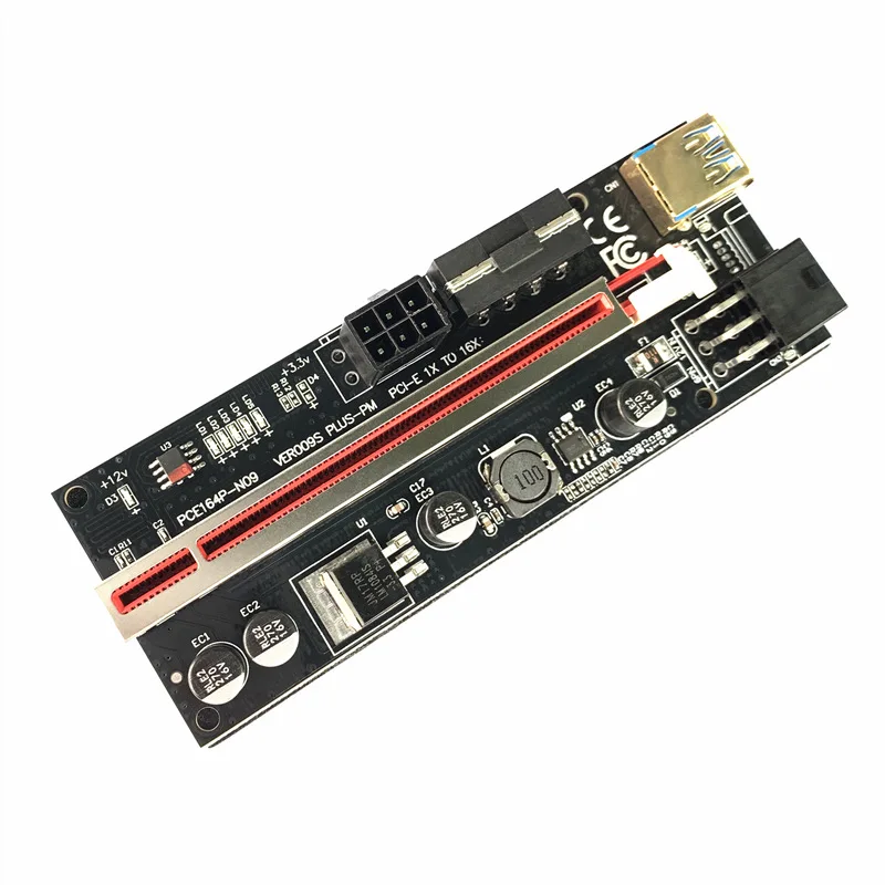 PCI-E graphics extension transfer cable USB3.0 adapter PCIE 1X to 16X VER009S+