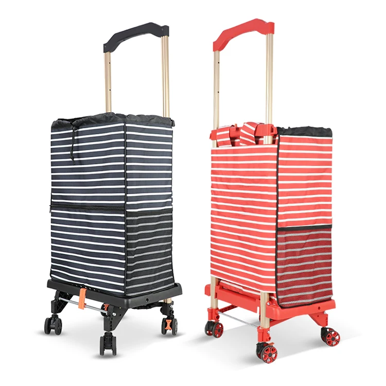 Baoyu Factory 4 Double-Row Universal Wheels Pp Plastic Trolley Shopping Trolldy Cart Eight Wheel Metal Grocery Cart