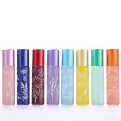 2022 10ml glass roll on bottles with stainless steel roller ball for essential oil packing free sample