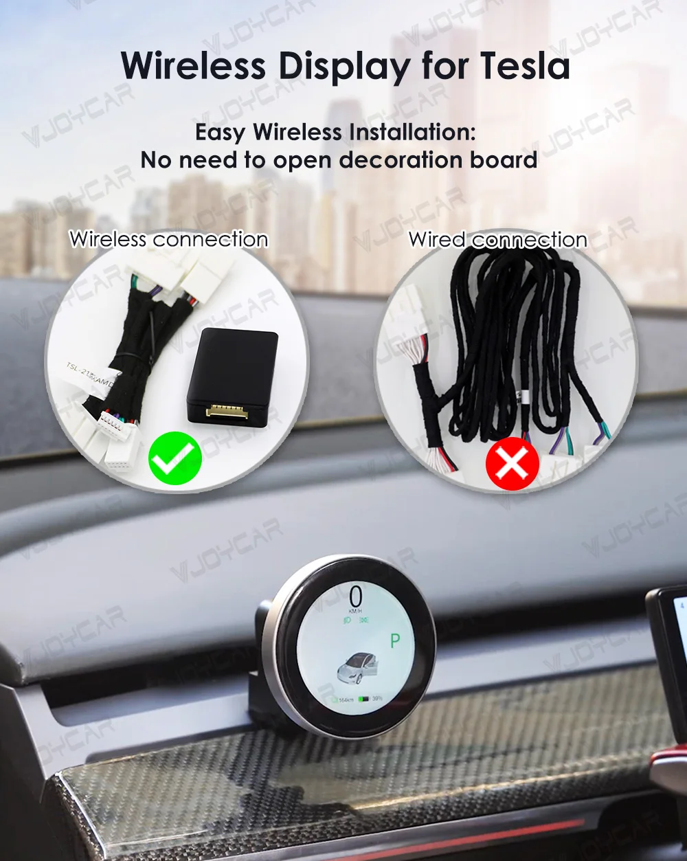Vjoycar Dashboard Display 2.5inch Front Speedometer Wireless Charging For Tesla Model 3 Model Y Accessories 2023+