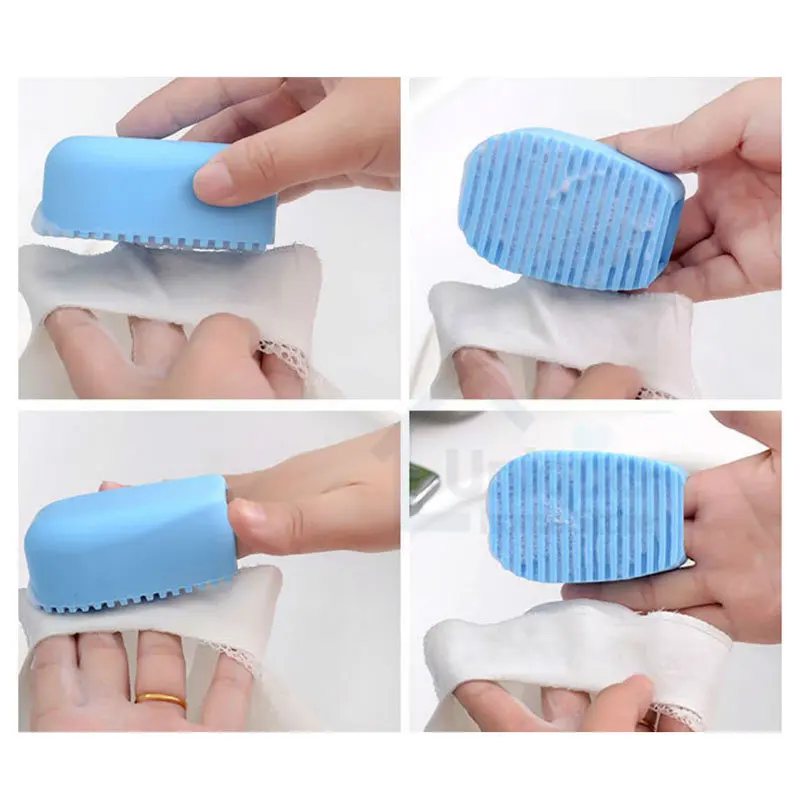 Ready Stock Candy Color Non-slip Silicone Handheld Laundry Mini Washboard For Cleaning Collars Cuffs Small Household Wash