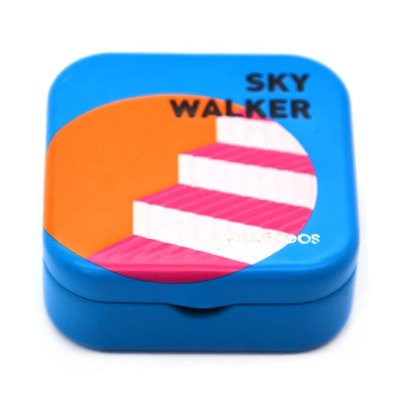 OEM Tinplate Eyeshadow Tin Box Highlighter Tin Box Small Cosmetic Tin Box With Hinge Square Metal Cosmetic Containers