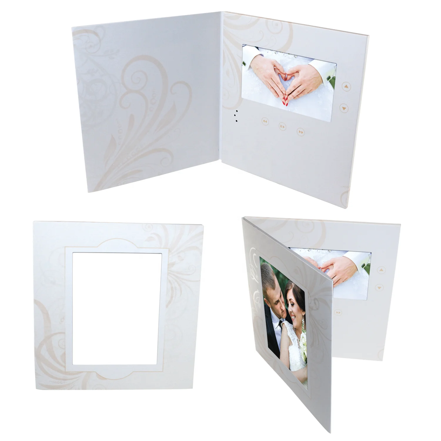 Hot selling Video Brochure A4 A5 LCD card Hardcover Softcover wedding invitation 7 inches screen greeting