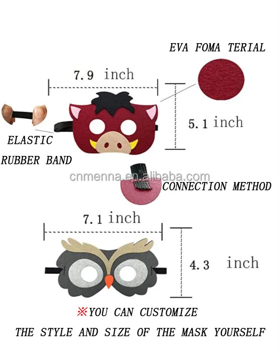 EVA Foam Material  High Quality Customizable Styles Size Halloween Face Masks