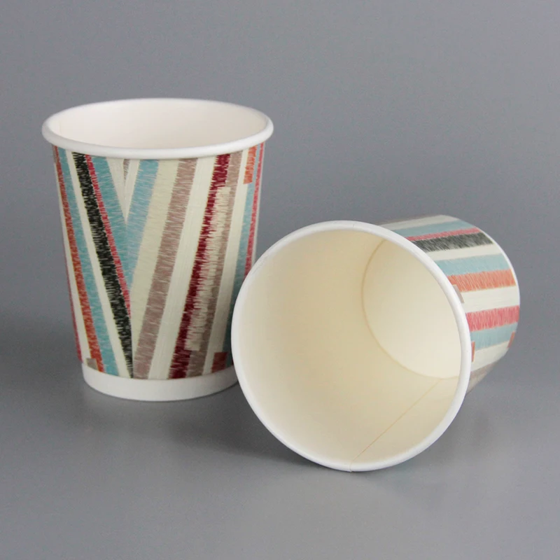 8oz 12oz 16oz 20oz Customized Design Paper Cups Disposable Printed Paper Double Wall Paper Coffee Cups With Lid